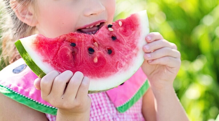 girl eating watermellon